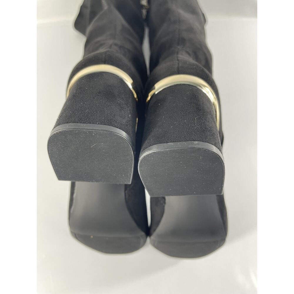 Jones New York Boots Women's Size 8.5 Black Durana Knee High Heel Zip Suede New - Picture 6 of 11